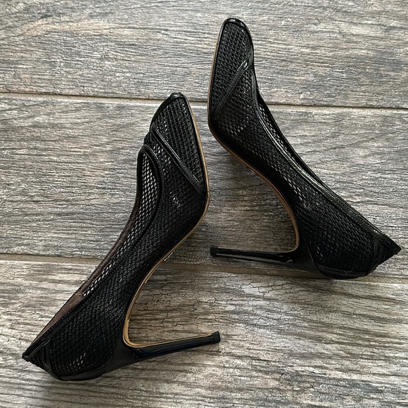 DOLCE & GABBANA black patent leather open toe heels - Picture 5 of 9